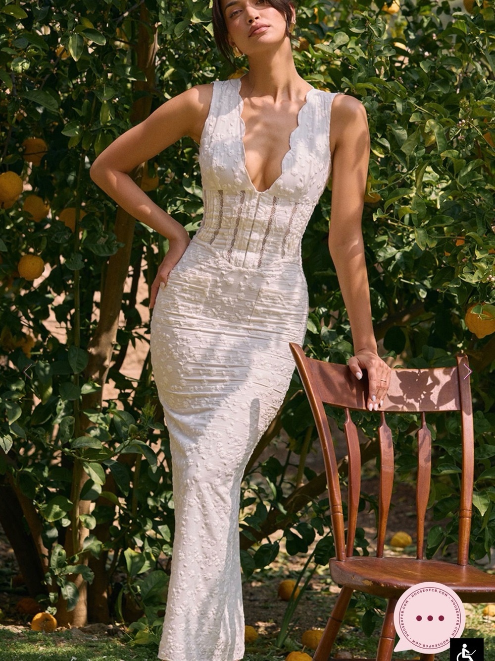 Elegant White Lace Corset Midi Dress
